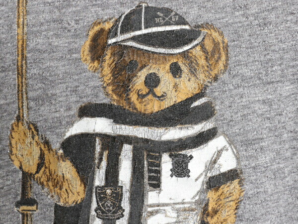 ポロベア ポロ ラルフローレン プリント 半袖 Tシャツ メンズ L / 古着 キャラクター カットソー トップス コットン シングルステッチ 灰