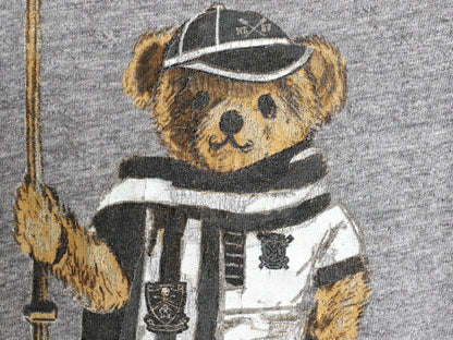 ポロベア ポロ ラルフローレン プリント 半袖 Tシャツ メンズ L / 古着 キャラクター カットソー トップス コットン シングルステッチ 灰