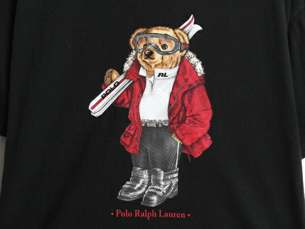 ポロベア ポロ ラルフローレン プリント 半袖 Tシャツ メンズ L 程 黒 古着 キャラクター イラスト カットソー トップス コットン ブラック