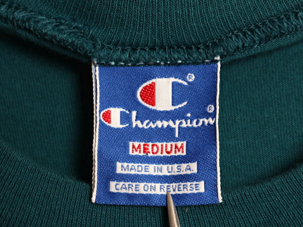 80s USA製 チャンピオン 半袖 Tシャツ メンズ M / ヴィンテージ 100% コットン カットソー トップス ワンポイント 目付き シンプル 青タグ