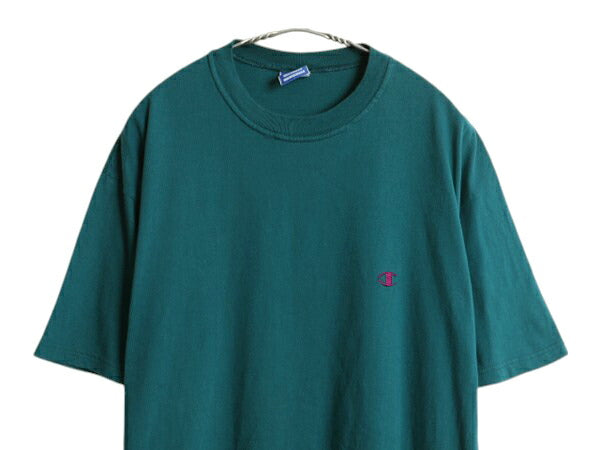 80s USA製 チャンピオン 半袖 Tシャツ メンズ M / ヴィンテージ 100% コットン カットソー トップス ワンポイント 目付き シンプル 青タグ