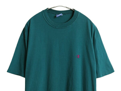 80s USA製 チャンピオン 半袖 Tシャツ メンズ M / ヴィンテージ 100% コットン カットソー トップス ワンポイント 目付き シンプル 青タグ