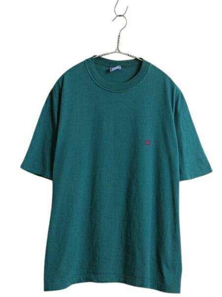 80s USA製 チャンピオン 半袖 Tシャツ メンズ M / ヴィンテージ 100% コットン カットソー トップス ワンポイント 目付き シンプル 青タグ