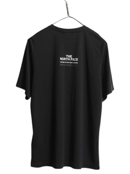 ノースフェイス 両面 プリント 半袖 Tシャツ メンズ L / アウトドア 薄手 ストレッチ カットソー トップス インナー シンプル レイヤー 黒