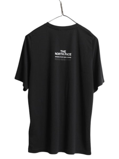 ノースフェイス 両面 プリント 半袖 Tシャツ メンズ L / アウトドア 薄手 ストレッチ カットソー トップス インナー シンプル レイヤー 黒