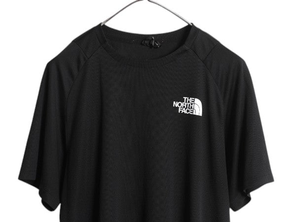 ノースフェイス 両面 プリント 半袖 Tシャツ メンズ L / アウトドア 薄手 ストレッチ カットソー トップス インナー シンプル レイヤー 黒