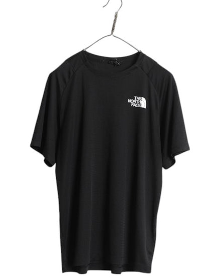 ノースフェイス 両面 プリント 半袖 Tシャツ メンズ L / アウトドア 薄手 ストレッチ カットソー トップス インナー シンプル レイヤー 黒