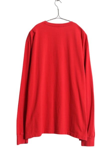 ノースフェイス プリント 長袖 Tシャツ メンズ XL / 古着 アウトドア ロンT ロングスリーブ カットソー ワンポイント 大きいサイズ レッド