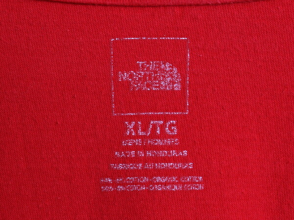 ノースフェイス プリント 長袖 Tシャツ メンズ XL / 古着 アウトドア ロンT ロングスリーブ カットソー ワンポイント 大きいサイズ レッド