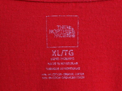 ノースフェイス プリント 長袖 Tシャツ メンズ XL / 古着 アウトドア ロンT ロングスリーブ カットソー ワンポイント 大きいサイズ レッド