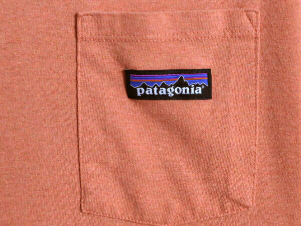 パタゴニア ポケット付き 半袖 Tシャツ メンズ XS / 21年製 アウトドア ポケT カットソー ワンポイント トップス シンプル 淡い オレンジ