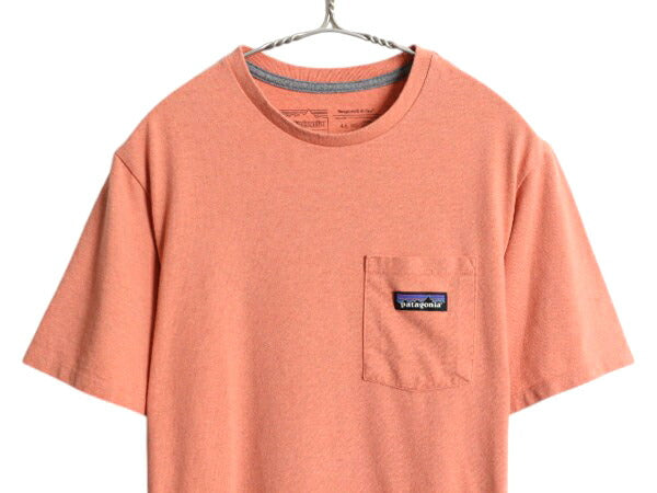 パタゴニア ポケット付き 半袖 Tシャツ メンズ XS / 21年製 アウトドア ポケT カットソー ワンポイント トップス シンプル 淡い オレンジ