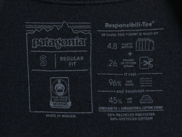 NYC 限定モデル パタゴニア 両面 プリント 半袖 Tシャツ メンズ S / 22年製 アウトドア グラフィック アート カットソー バックプリント 紺