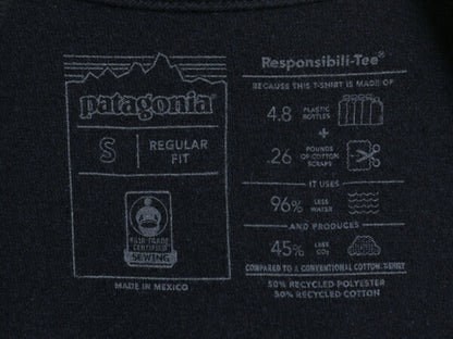 NYC 限定モデル パタゴニア 両面 プリント 半袖 Tシャツ メンズ S / 22年製 アウトドア グラフィック アート カットソー バックプリント 紺