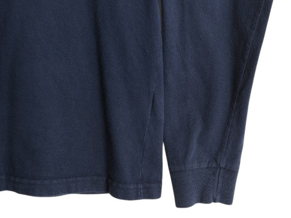 パタゴニア 両面 プリント 長袖 Tシャツ メンズ XS 古着 17年製 アウトドア ロンT ロングスリーブ ロゴT P6 バックプリント カットソー 紺
