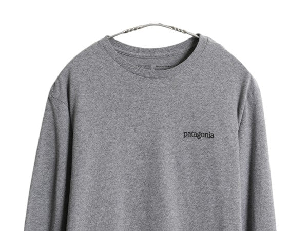 パタゴニア 両面 プリント 長袖 Tシャツ メンズ S / 古着 アウトドア ロンT ロングスリーブ グラフィック イラスト アート カットソー 灰