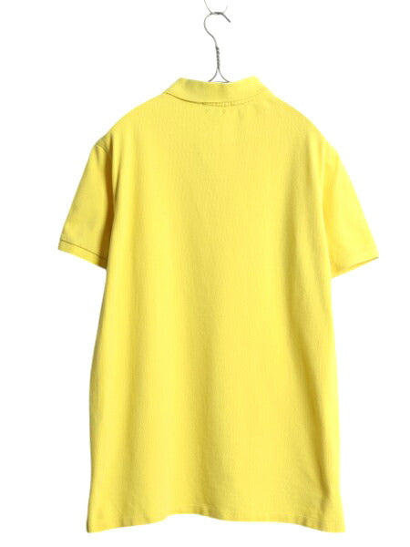 ポロ ラルフローレン 鹿の子 半袖 ポロシャツ メンズ L / 半袖シャツ コットン カットソー トップス ワンポイント 細身 シンプル イエロー