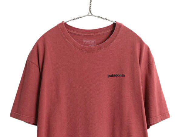 パタゴニア 両面 プリント 半袖 Tシャツ メンズ L / アウトドア カットソー ロゴT ボックスロゴ バックプリント コットン シンプル エンジ