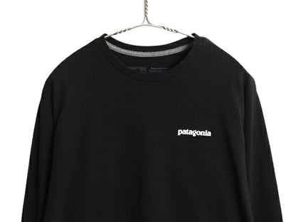 パタゴニア 両面 プリント 長袖 Tシャツ メンズ M 20年製 アウトドア ロンT ロングスリーブ カットソー ボックスロゴ P6 バックプリント 黒