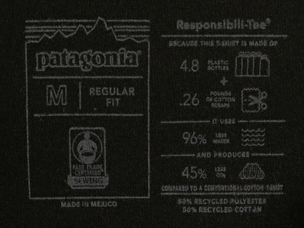 パタゴニア 両面 プリント 長袖 Tシャツ メンズ M 20年製 アウトドア ロンT ロングスリーブ カットソー ボックスロゴ P6 バックプリント 黒