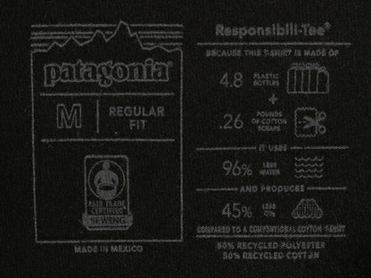 パタゴニア 両面 プリント 長袖 Tシャツ メンズ M 20年製 アウトドア ロンT ロングスリーブ カットソー ボックスロゴ P6 バックプリント 黒