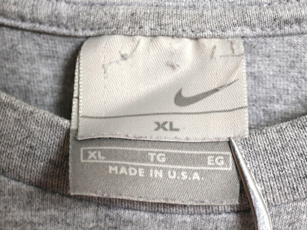 00s USA製 ナイキ スモール スウッシュ 刺繍 半袖 Tシャツ メンズ XL / オールド コットン ワンポイント カットソー シンプル 大きいサイズ
