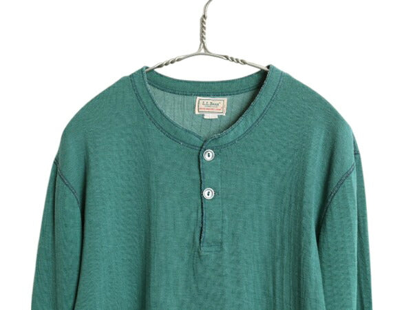80s USA製 エルエルビーン ヘンリーネック 長袖 Tシャツ メンズ L 古着 ヴィンテージ ロンT アンダーシャツ カットソー トップス 2レイヤー