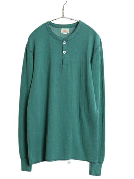 80s USA製 エルエルビーン ヘンリーネック 長袖 Tシャツ メンズ L 古着 ヴィンテージ ロンT アンダーシャツ カットソー トップス 2レイヤー