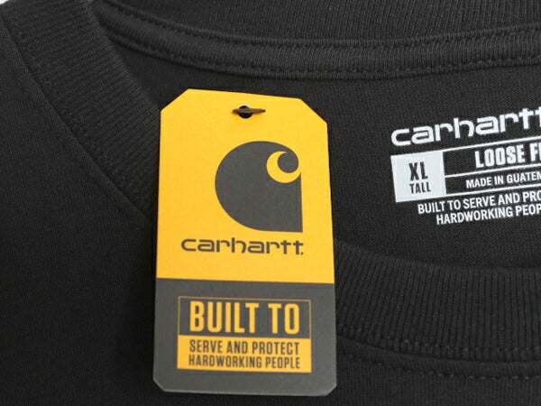デッドストック カーハート ポケット付き 半袖 Tシャツ メンズ XL / ワンポイント ヘビーウェイト ポケT ルーズフィット 黒 大きいサイズ