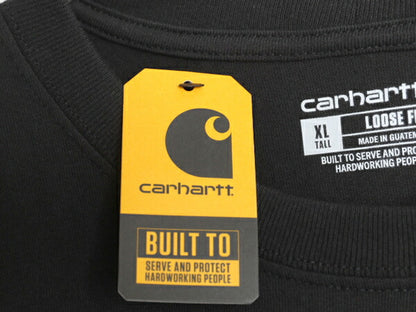 デッドストック カーハート ポケット付き 半袖 Tシャツ メンズ XL / ワンポイント ヘビーウェイト ポケT ルーズフィット 黒 大きいサイズ