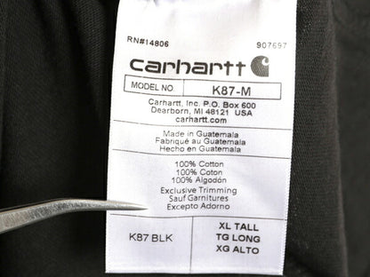 デッドストック カーハート ポケット付き 半袖 Tシャツ メンズ XL / ワンポイント ヘビーウェイト ポケT ルーズフィット 黒 大きいサイズ