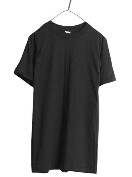 デッドストック 80s USA製 アンビル 無地 半袖 Tシャツ メンズ L 小さめ M 程 新品 ヴィンテージ カットソー シングルステッチ ブランク 黒