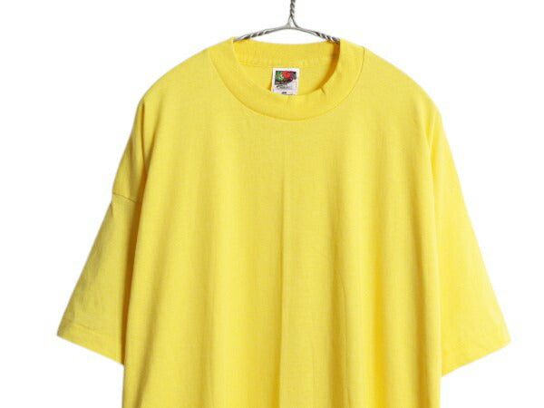 デッドストック 90s USA製 フルーツオブザルーム 無地 半袖 Tシャツ メンズ XXL 新品 シングルステッチ カットソー トップス 大きいサイズ