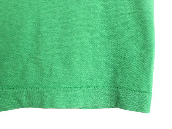 80s USA製 フルーツオブザルーム ポケット付き 無地 半袖 Tシャツ メンズ M 小さめ S 程/ ヴィンテージ シングルステッチ ポケT 耳付き 緑