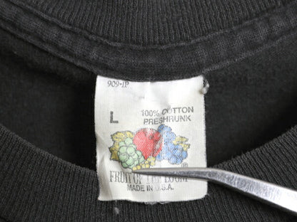 80s USA製 フルーツオブザルーム ポケット付き 無地 半袖 Tシャツ メンズ L 小さめ M 程 雰囲気系 ヴィンテージ シングルステッチ ブラック