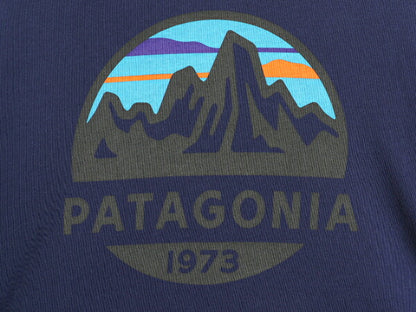 パタゴニア プリント 半袖 Tシャツ メンズ M / 20年製 アウトドア フィッツロイ スコープ ストレッチ オーガニック コットン カットソー 紺