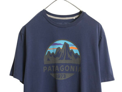パタゴニア プリント 半袖 Tシャツ メンズ M / 20年製 アウトドア フィッツロイ スコープ ストレッチ オーガニック コットン カットソー 紺