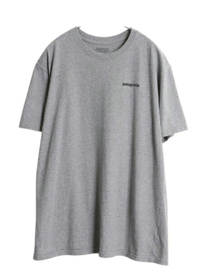 パタゴニア 両面 プリント 半袖 Tシャツ メンズ XL 17年製 アウトドア P6 ボックスロゴ オーガニック コットン カットソー 大きいサイズ 灰