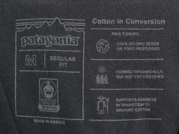 パタゴニア フットボール Tシャツ メンズ M 古着 21年製 アウトドア オーガニック コットン カットソー トップス 七分袖 ゆったり ツートン