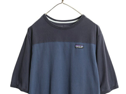 パタゴニア フットボール Tシャツ メンズ M 古着 21年製 アウトドア オーガニック コットン カットソー トップス 七分袖 ゆったり ツートン