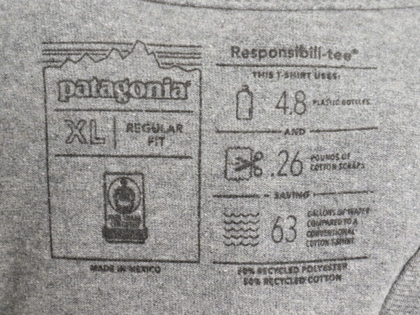 パタゴニア 両面 プリント 半袖 Tシャツ メンズ XL 古着 18年製 アウトドア P6 ボックスロゴ バックプリント カットソー トップス シンプル