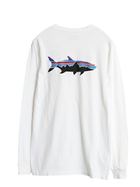 パタゴニア 両面 プリント 長袖 Tシャツ メンズ S / 古着 15年製 アウトドア バックプリント フィッシュ グラフィック イラスト カットソー