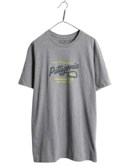 パタゴニア メッセージ ロゴ プリント 半袖 Tシャツ メンズ XL 18年製 アウトドア イラスト カットソー アート グラフィック 大きいサイズ