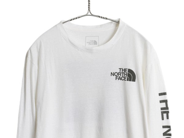 ノースフェイス 3面 プリント 長袖 Tシャツ メンズ S アウトドア ロンT ロングTシャツ ボックスロゴ バックプリント 袖プリント カットソー