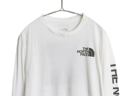 ノースフェイス 3面 プリント 長袖 Tシャツ メンズ S アウトドア ロンT ロングTシャツ ボックスロゴ バックプリント 袖プリント カットソー