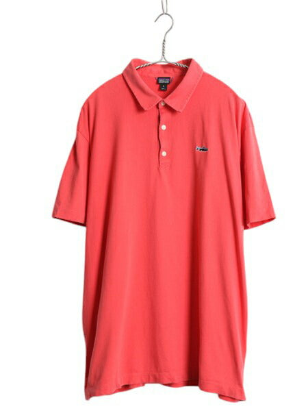 パタゴニア 半袖 ポロシャツ メンズ XL 古着 16年製 フィッツロイ トラウト 半袖シャツ オーガニック コットン スムース 素材 大きいサイズ