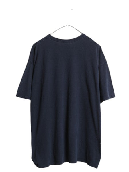 90s チャップス ラルフローレン プリント 半袖 Tシャツ メンズ XL / オールド ポロ 大きいサイズ カットソー 星条旗 コットン シンプル 紺