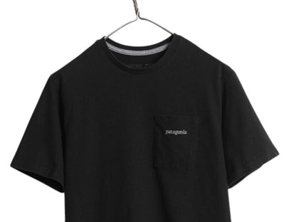 パタゴニア ポケット付き 両面 プリント 半袖 Tシャツ メンズ XS 20年製 アウトドア ポケT グラフィック イラスト バックプリント ブラック