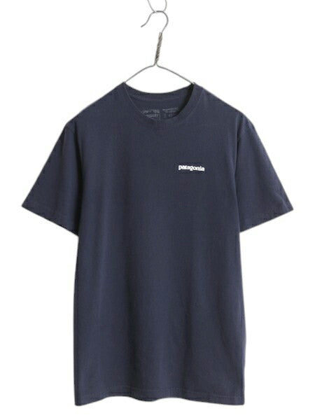 パタゴニア 両面 プリント 半袖 Tシャツ メンズ S / 19年製 アウトドア P6 ボックスロゴ バックプリント カットソー シンプル ゆったり 紺