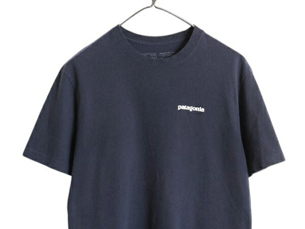 パタゴニア 両面 プリント 半袖 Tシャツ メンズ S / 19年製 アウトドア P6 ボックスロゴ バックプリント カットソー シンプル ゆったり 紺